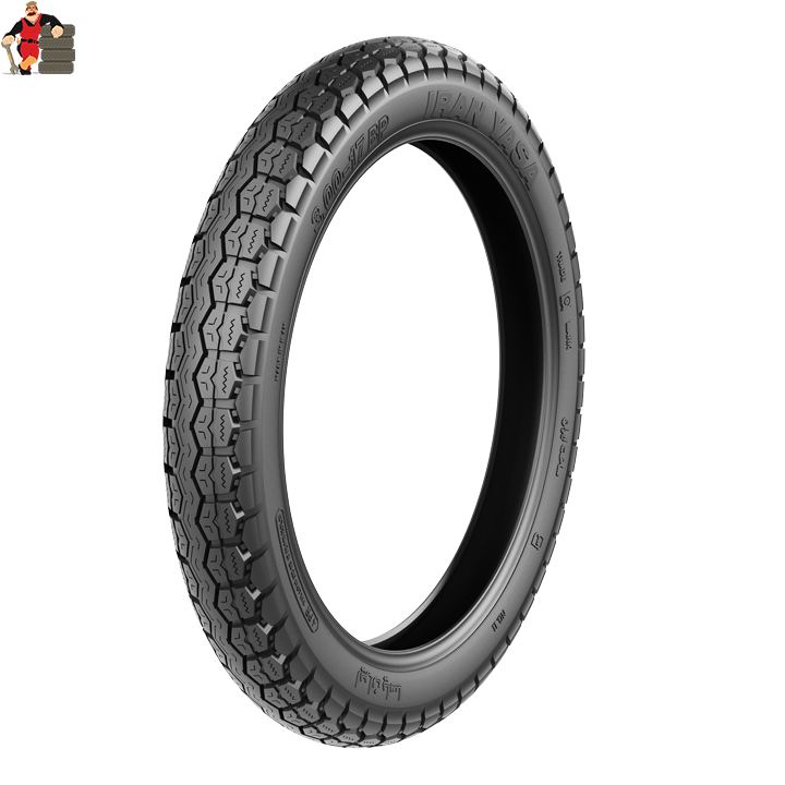 3.00-17-BP.1345 لاستیک موتور سیکلت ایران یاسا سایز ۱۷-۳۰۰ - Image 1